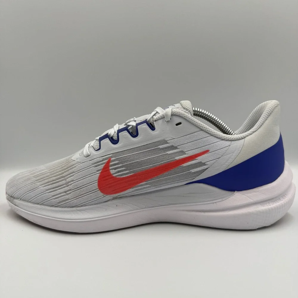 Nike Winflo 9 Men's Size 9.5 White‎ Blue Red Running Shoes Sneakers DD6203-006